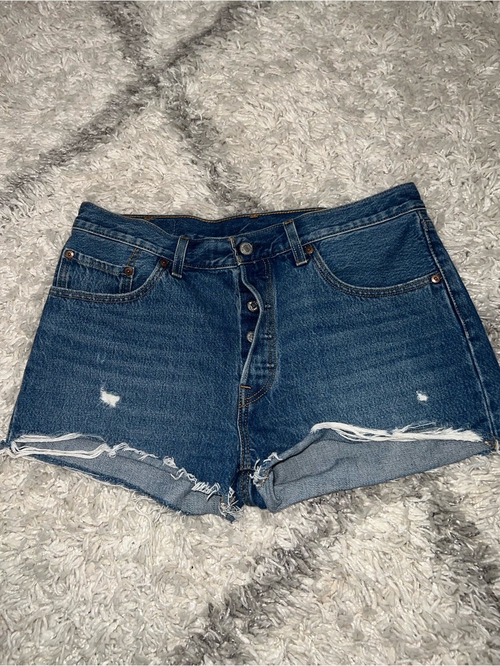 Levi’s Classic Blue Denim Cutoff Shorts - Women